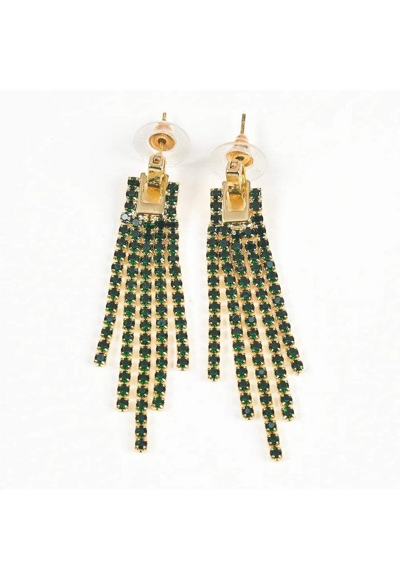 Cercei cu franjuri si pietre verzi - Paris