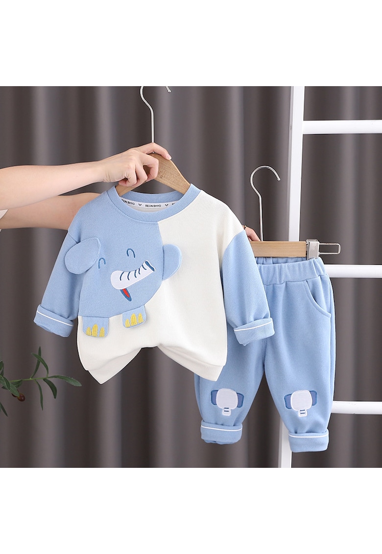 Compleu Albastru Baieti cu Elefanti Rafael