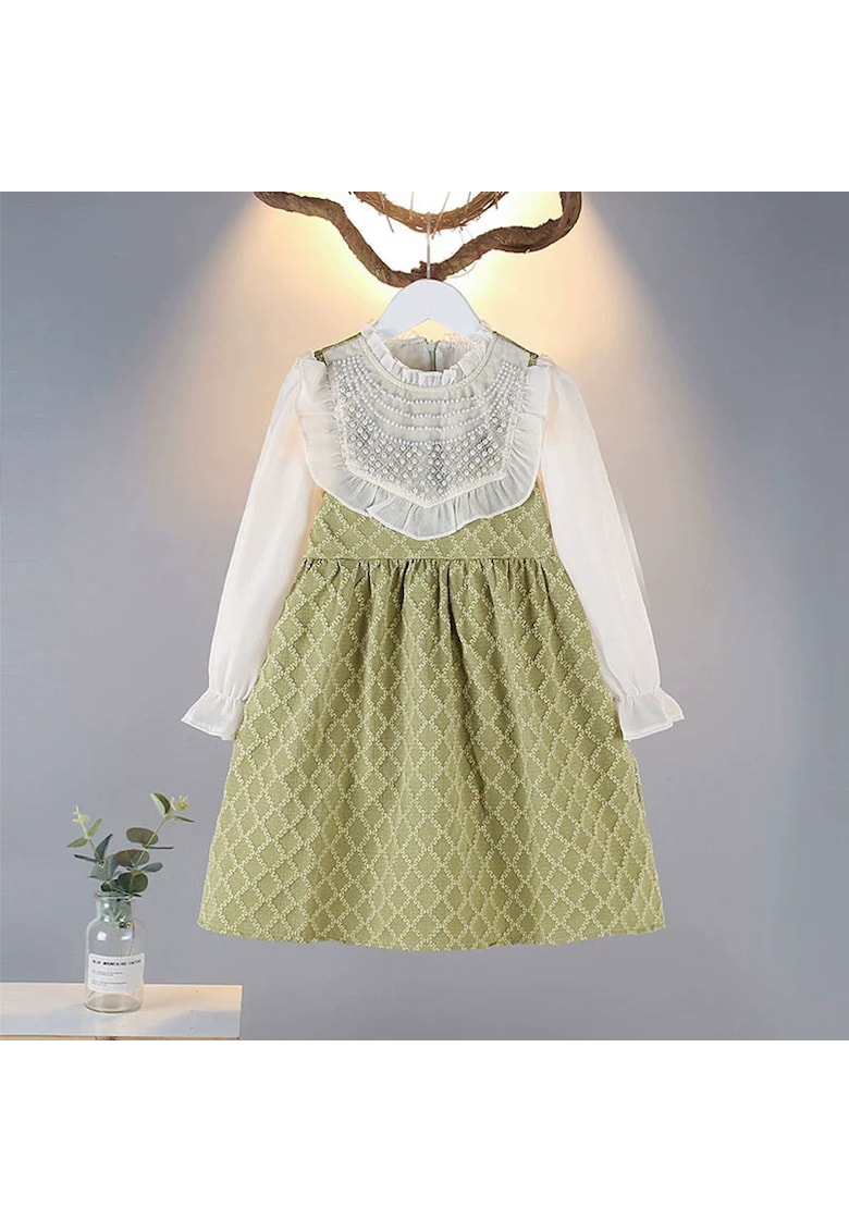 Rochita Verde Fetite cu Broderie - Verde