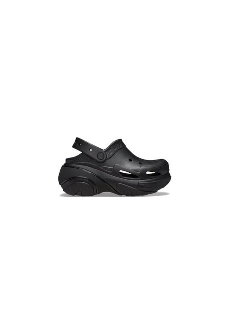 Saboti slingback cu talpa demi-wedge - Negru