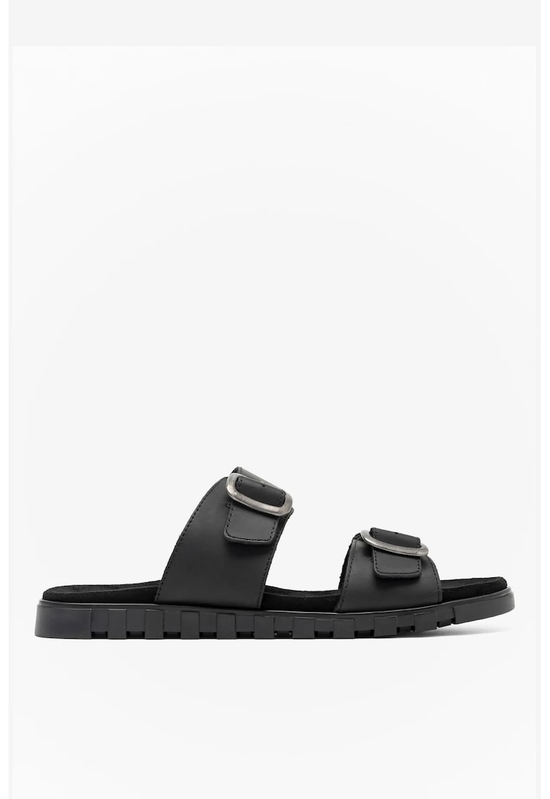 Papuci barbati 5904862864846 - Piele naturala - Negru - Negru