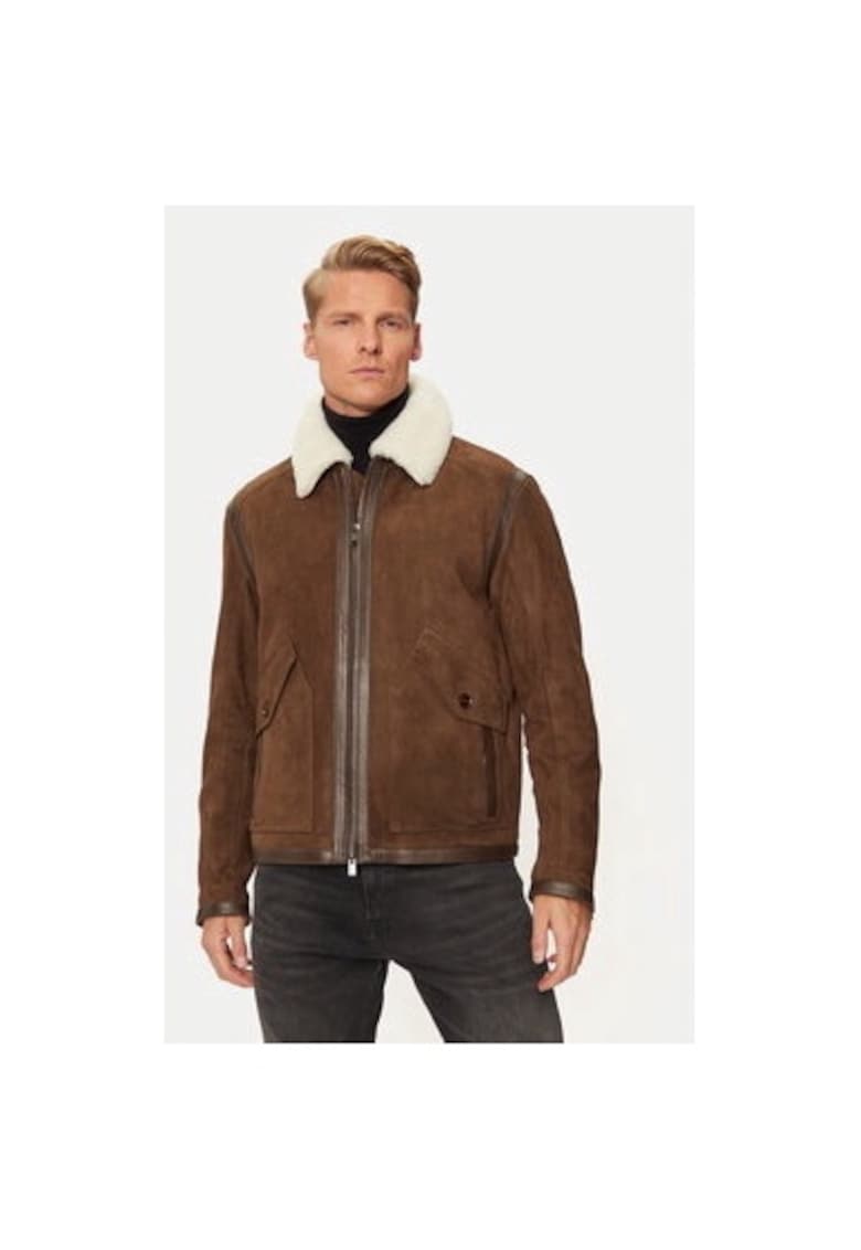 Geaca barbati -  304238208 - Piele intoarsa - Maro