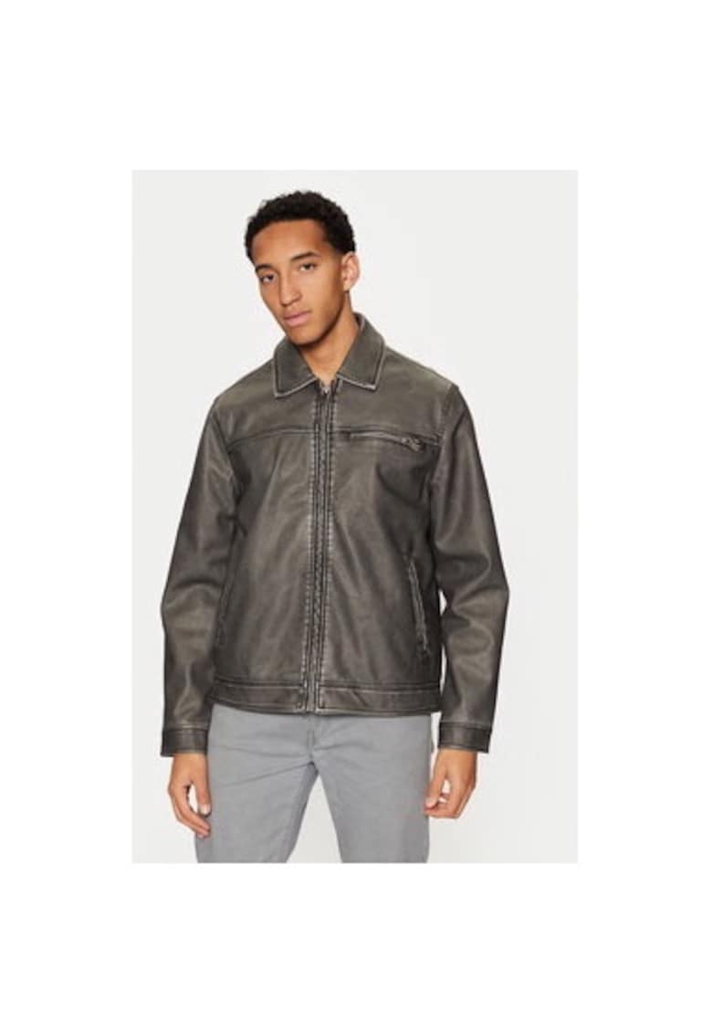 Geaca barbati - 304527104 - Piele ecologica - Gri