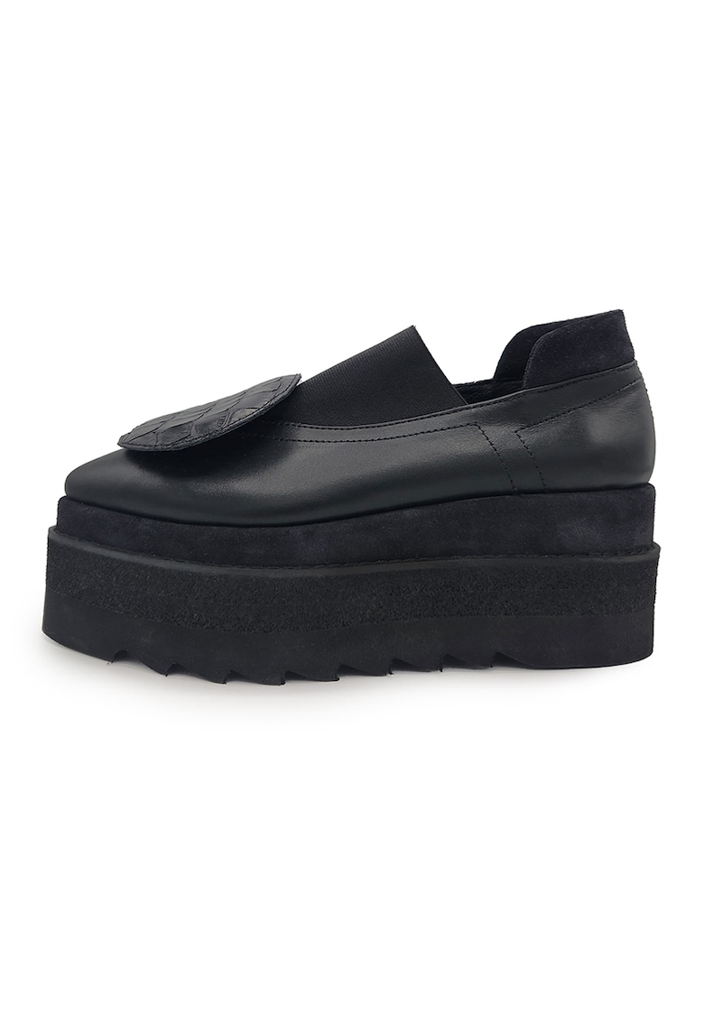 Pantofi flatform din piele cu varf ascutit