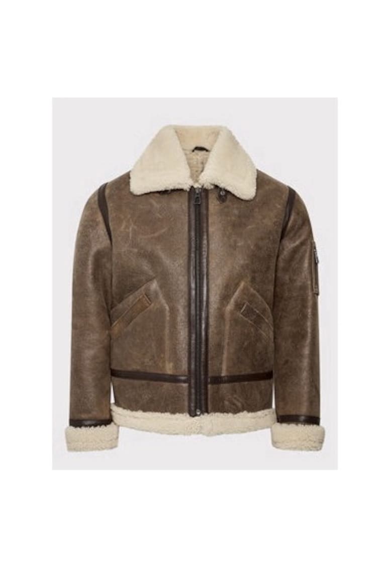 Geaca barbati - 301271376 - Piele intoarsa - M INTL - Maro Geaca barbati - 301271376 - Piele intoarsa - M INTL - Maro