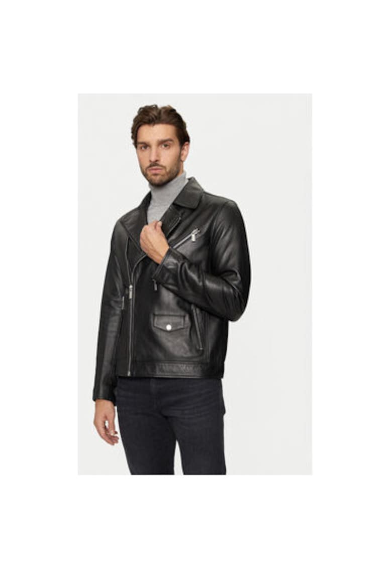 Geaca barbati - 304305023 - Piele naturala - Negru