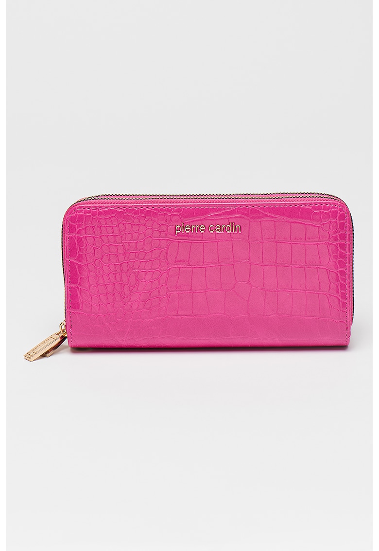 Portofel din piele ecologica cu aspect de piele de crocodil