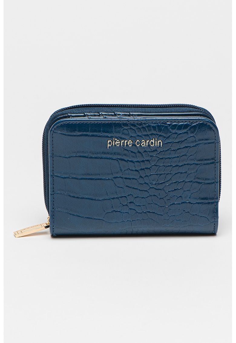 Portofel cu logo si aspect de piele de crocodil Portofel cu logo si aspect de piele de crocodil