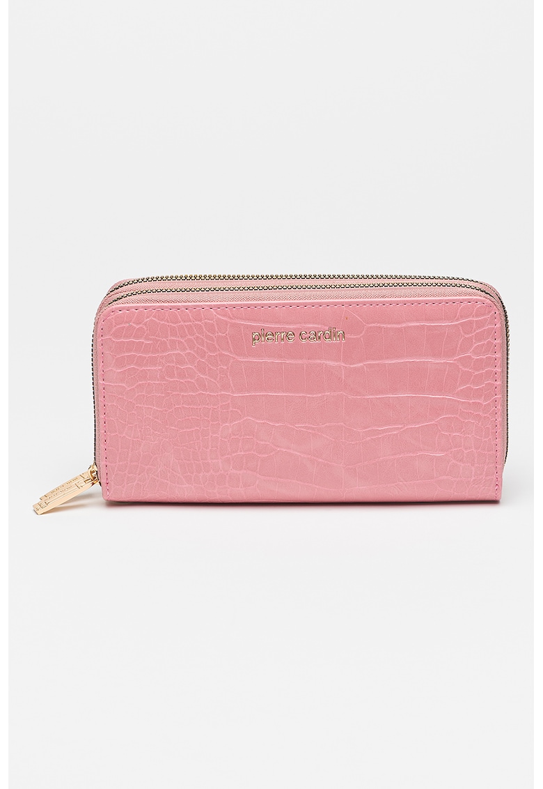 Portofel din piele ecologica cu aspect de piele de crocodil