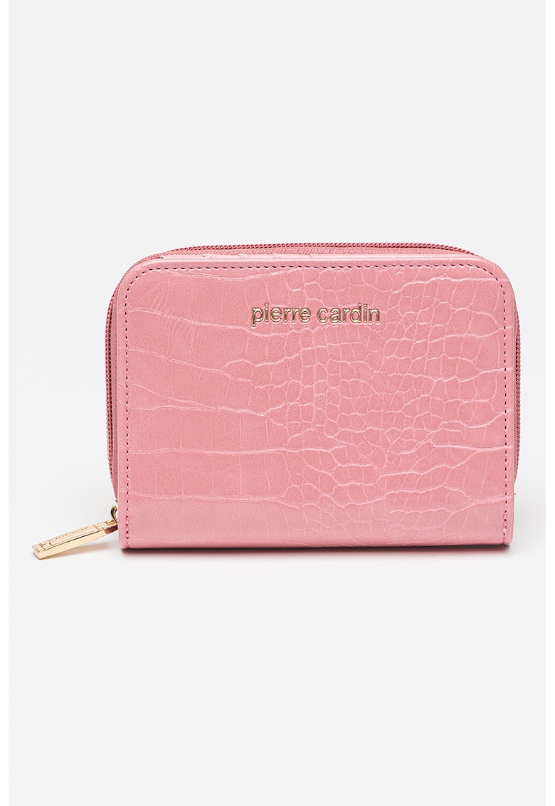 Portofel cu logo si aspect de piele de crocodil Portofel cu logo si aspect de piele de crocodil