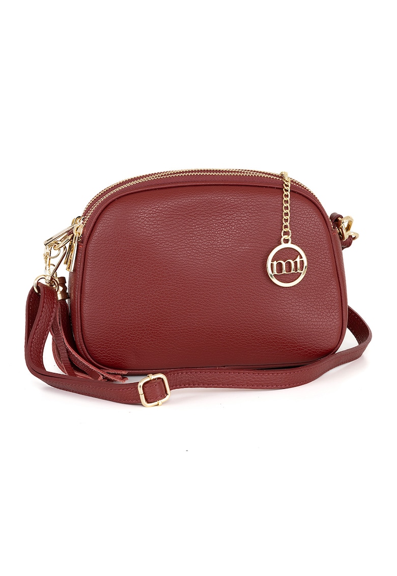 Geanta crossbody din piele cu trei compartimente Geanta crossbody din piele cu trei compartimente