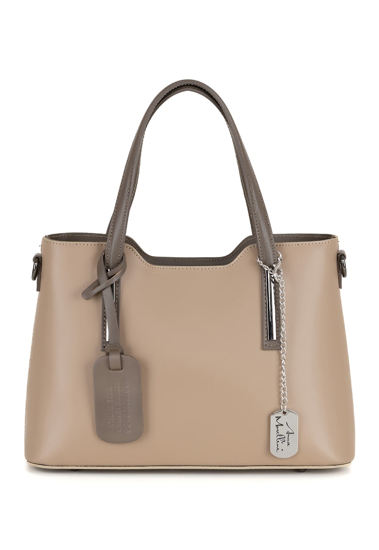 Geanta piele cu bareta de umar1112 - Maro camel - 22 x 28 x 8 CM