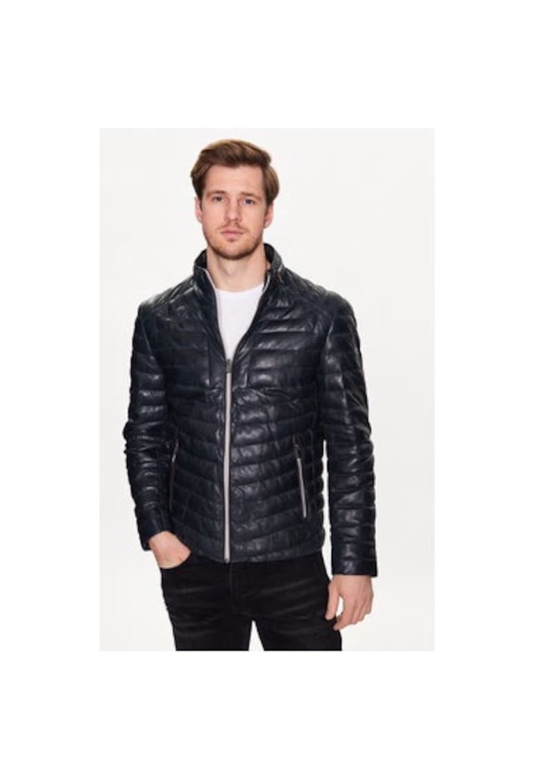 Geaca barbati -  302896691 - Piele naturala - Albastru