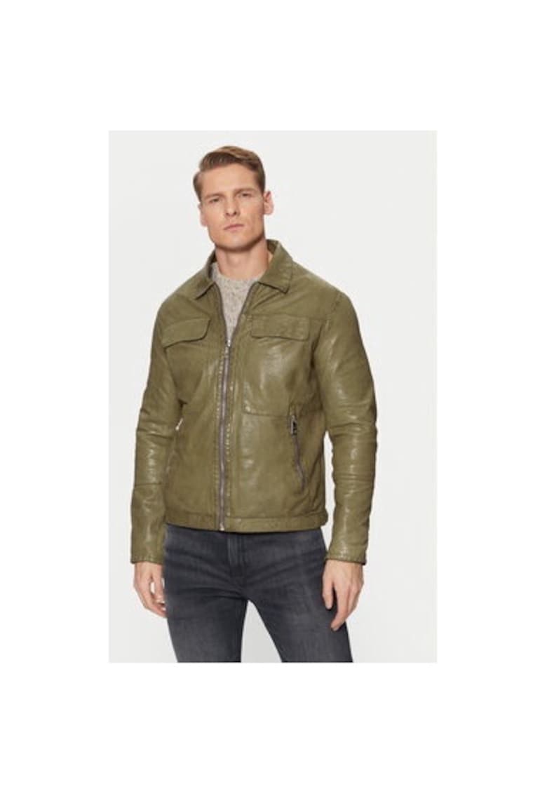Geaca barbati - 304722660 - Piele naturala - Verde Geaca barbati - 304722660 - Piele naturala - Verde