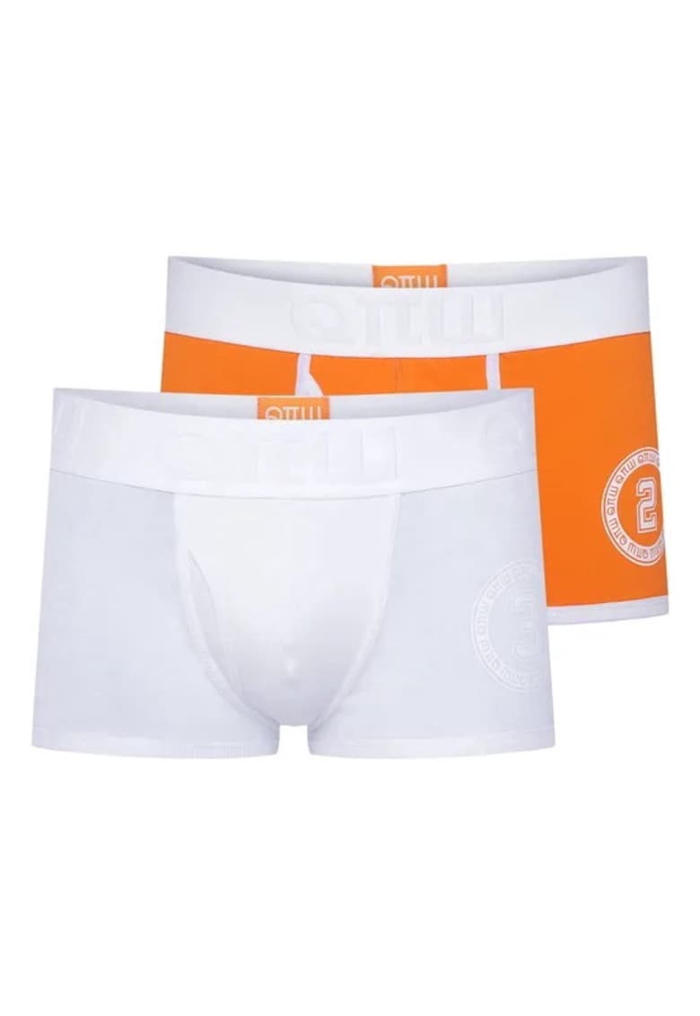 Boxeri barbati Robert Kupisz x set de 2 perechi alb-portocaliu - Portocaliu