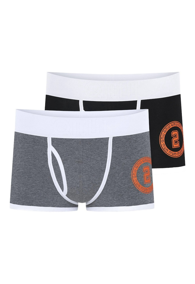 Boxeri barbati Robert Kupisz x set de 2 perechi gri - negru - Gri