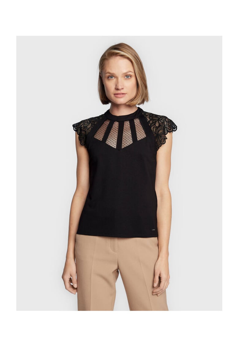 Bluza dama - 301615330 - Viscoza/Poliamida - Negru - Negru