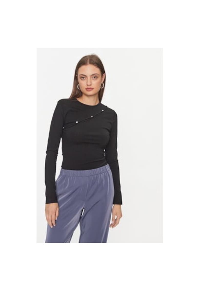 Bluza dama - 303246853 - Viscoza/Poliamida - Negru - Negru