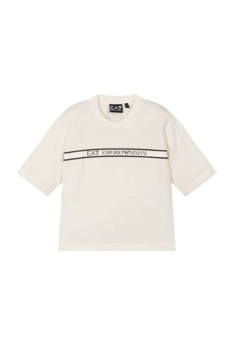 Tricou pentru Fete - boy tee extended logo - 7B000069-AF10378-U0005 - Alb - Alb