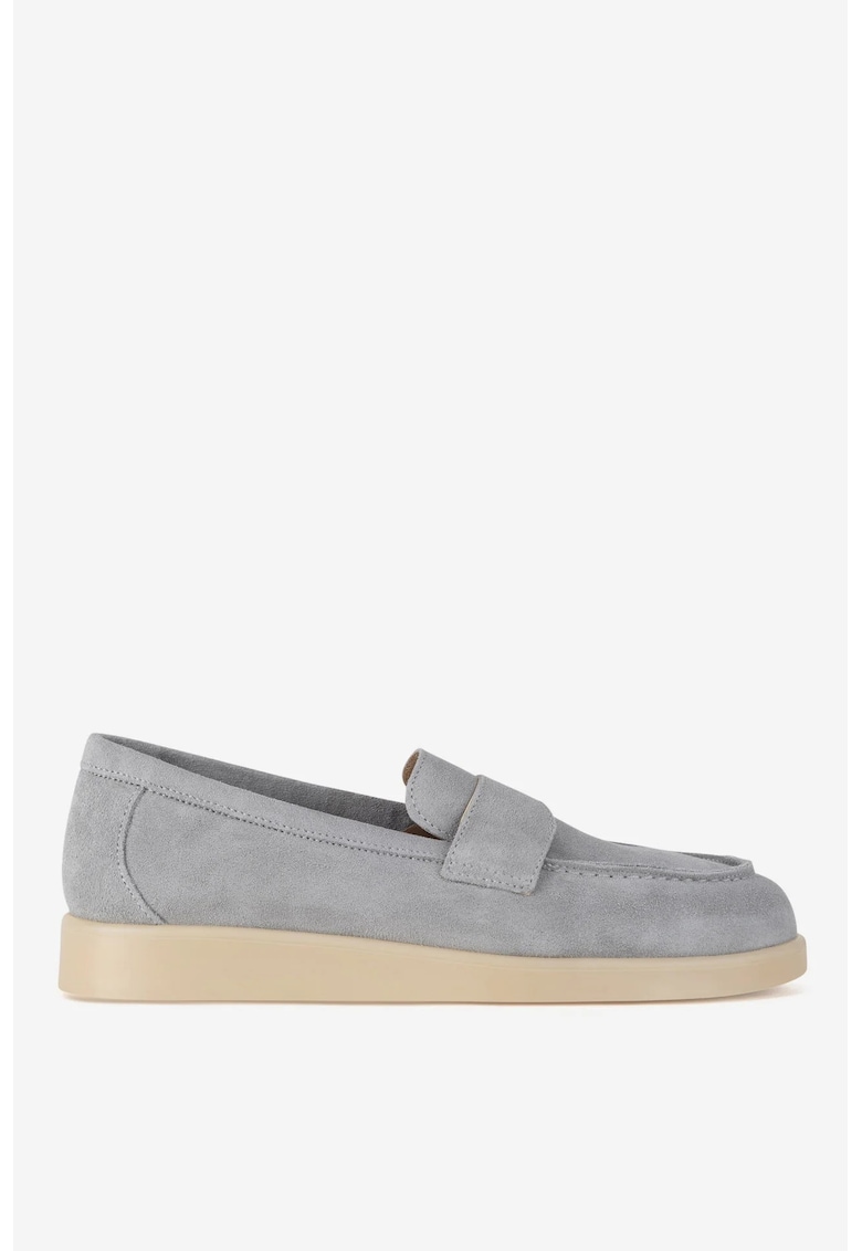 Mocasini dama 5906751000786 - Piele intoarsa - Gri - Gri