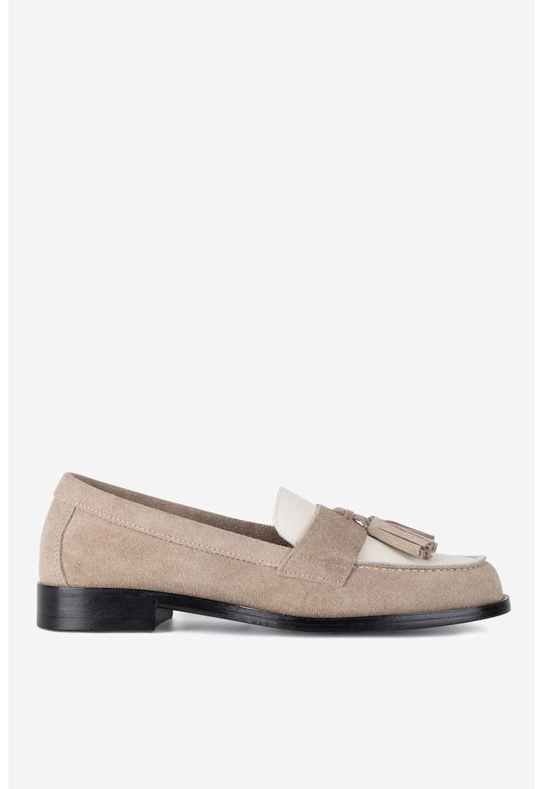 Mocasini dama 5906751018958 - Piele intoarsa - Bej - Bej