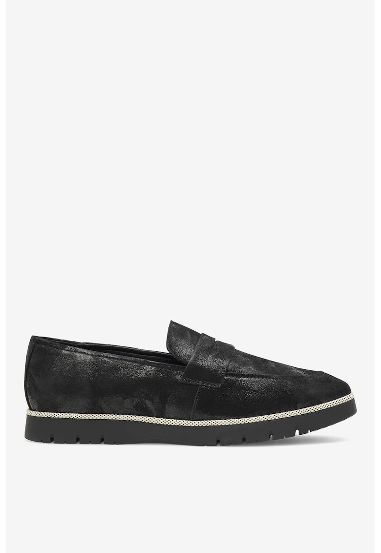 Mocasini dama 5905588347552 - Piele intoarsa - Negru - Negru