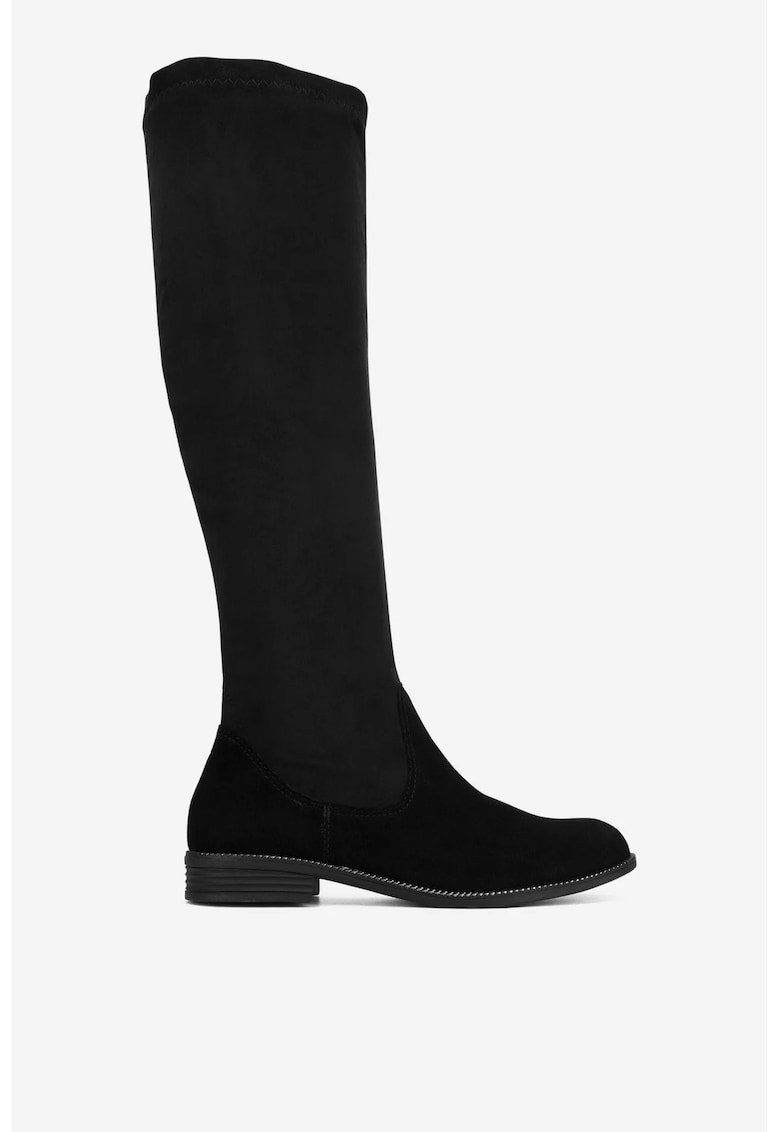 Cizme dama 5903419431395 - Piele intoarsa - Negru - Negru