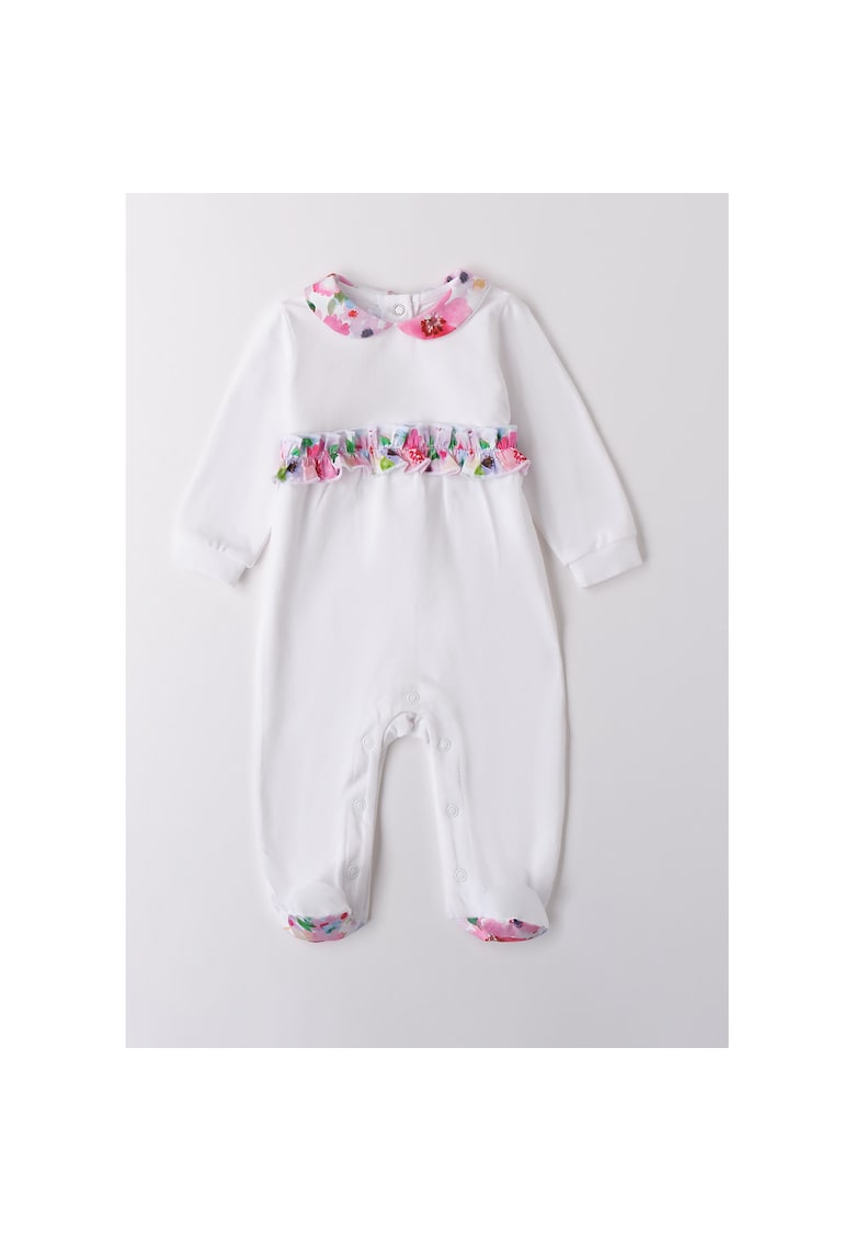 Salopeta cu volane cu imprimeu floral pentru fetite