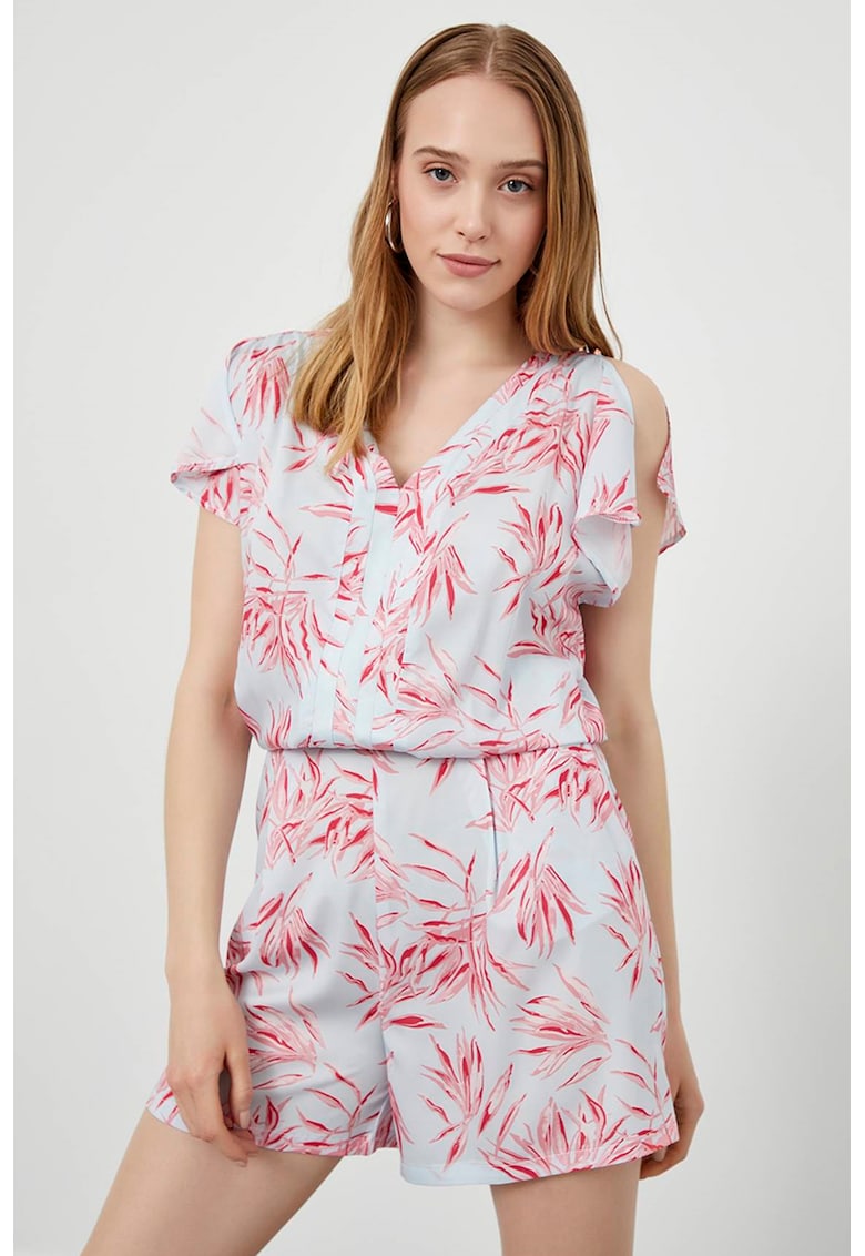 Salopeta scurta cu decolteu in V si buzunare laterale