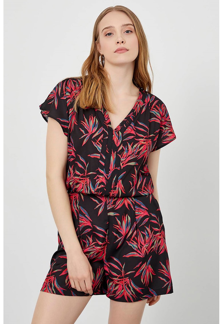 Salopeta scurta cu decolteu in V si buzunare laterale