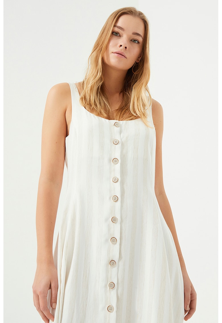 Rochie evazata din amestec de in