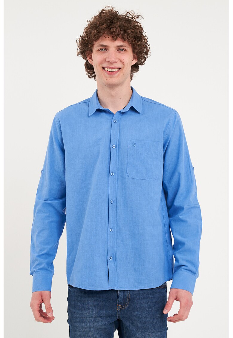 Camasa din bumbac cu maneci lugi