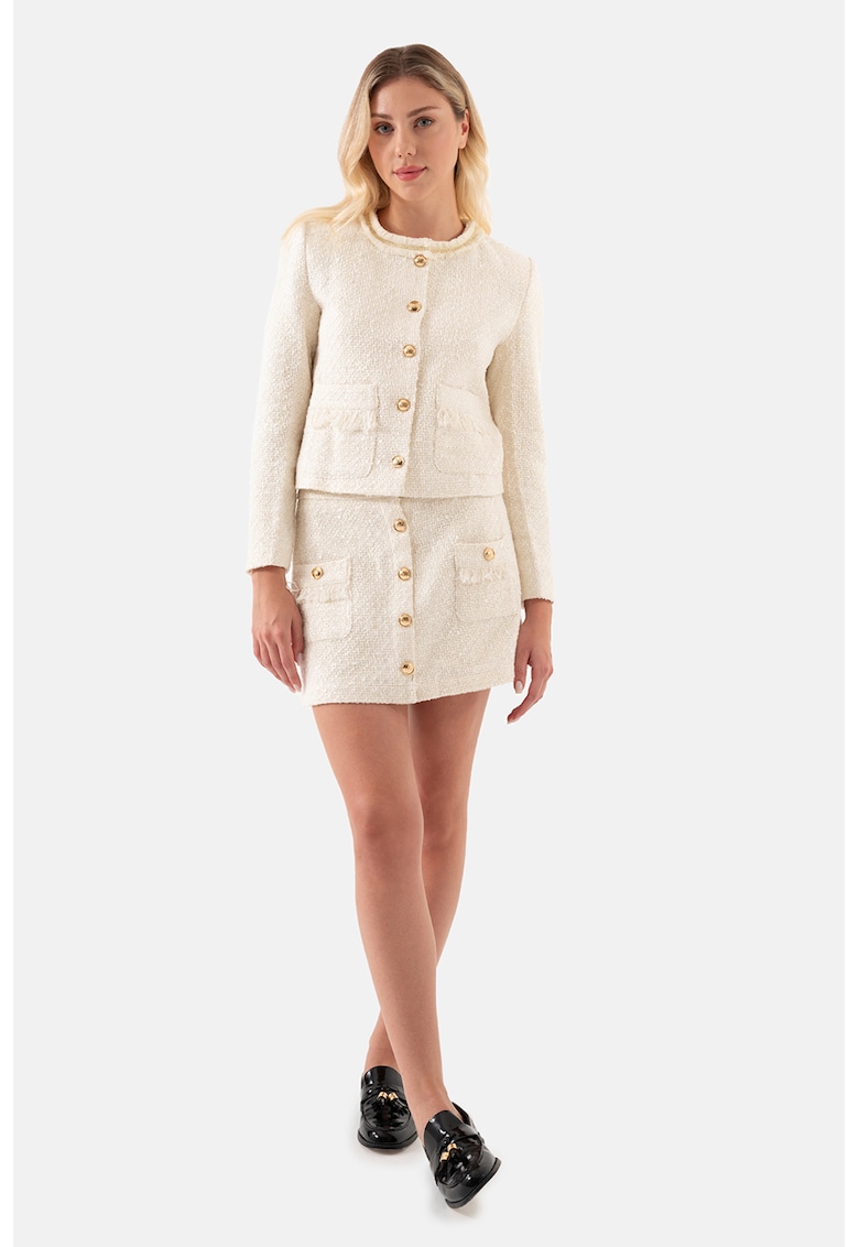 Sacou crop din tuid - Crem