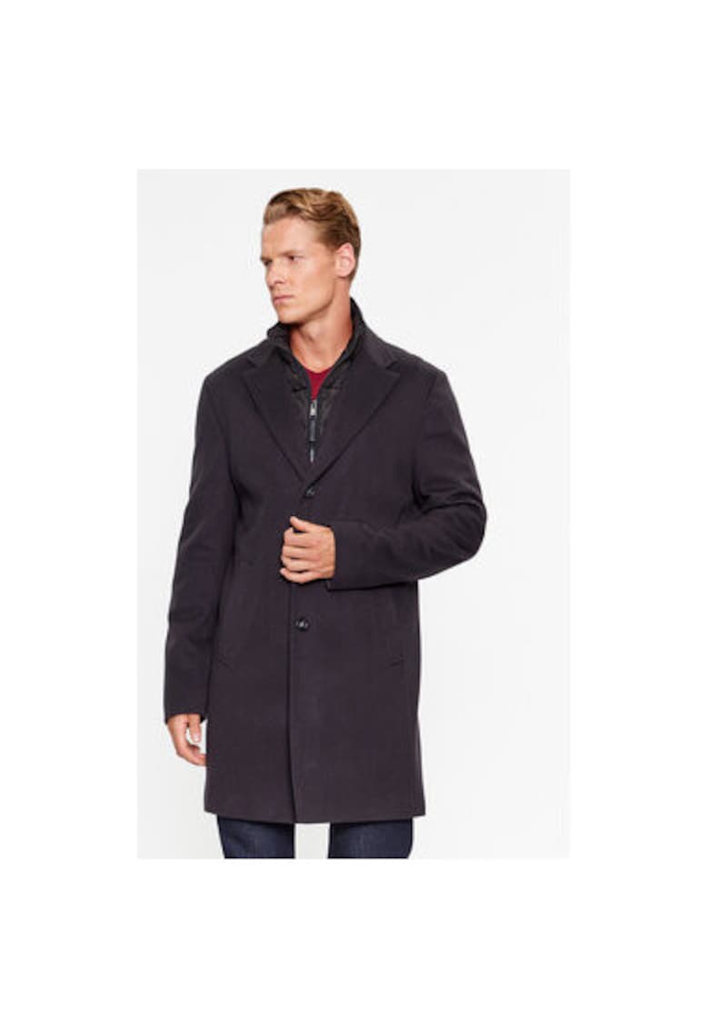 Palton barbati - 303389390 - Lana/Poliamida - Albastru