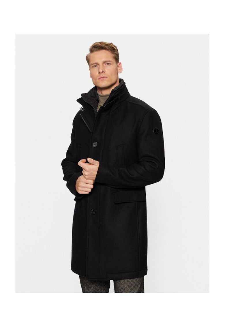 Palton barbati - 304193385 - Lana/Poliamida - Negru - Negru
