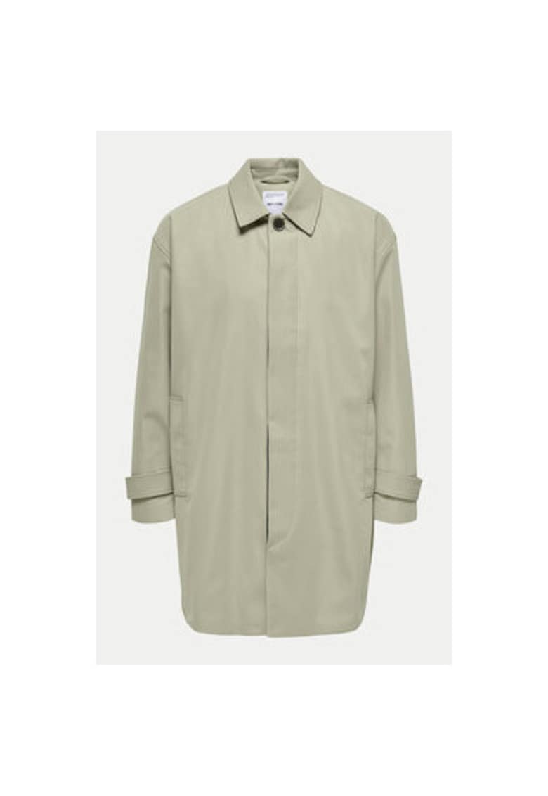 Trench barbati - 304493430 - Poliester - Bej - Bej