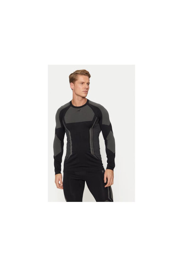 Bluza termica barbati - 303945855 - Poliamida/Poliester - Negru