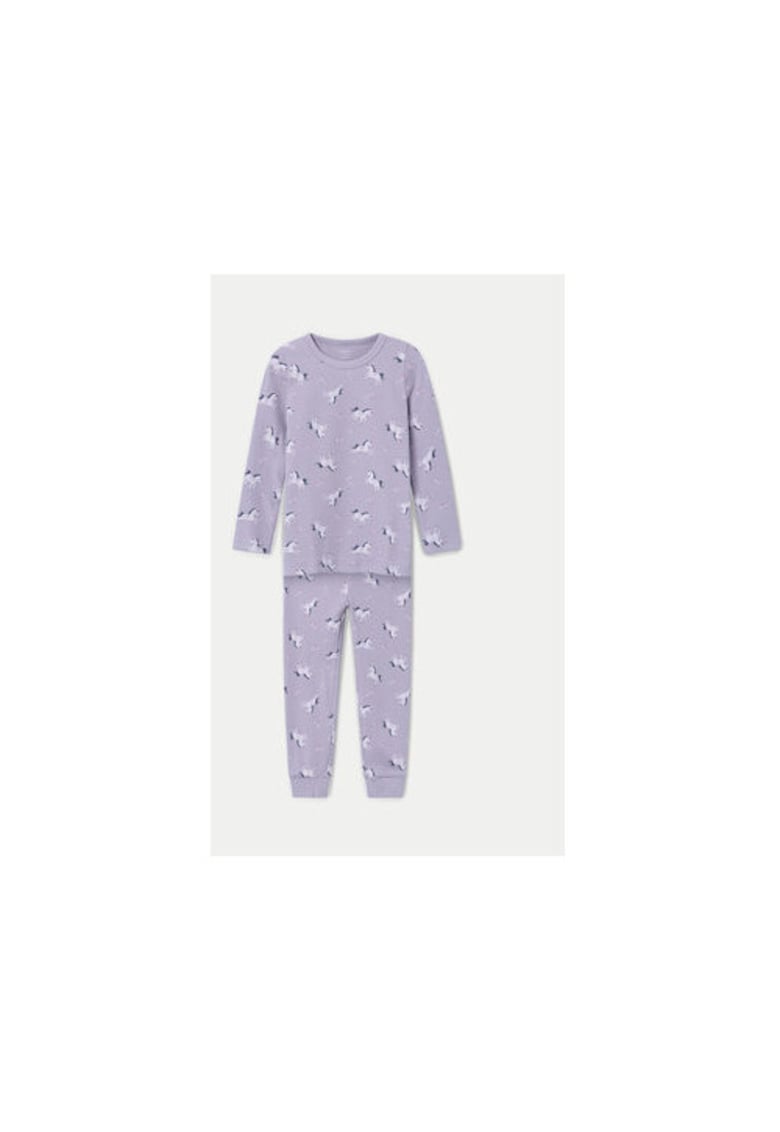 Pijama fete - 304434273 - Bumbac - Violet - Violet