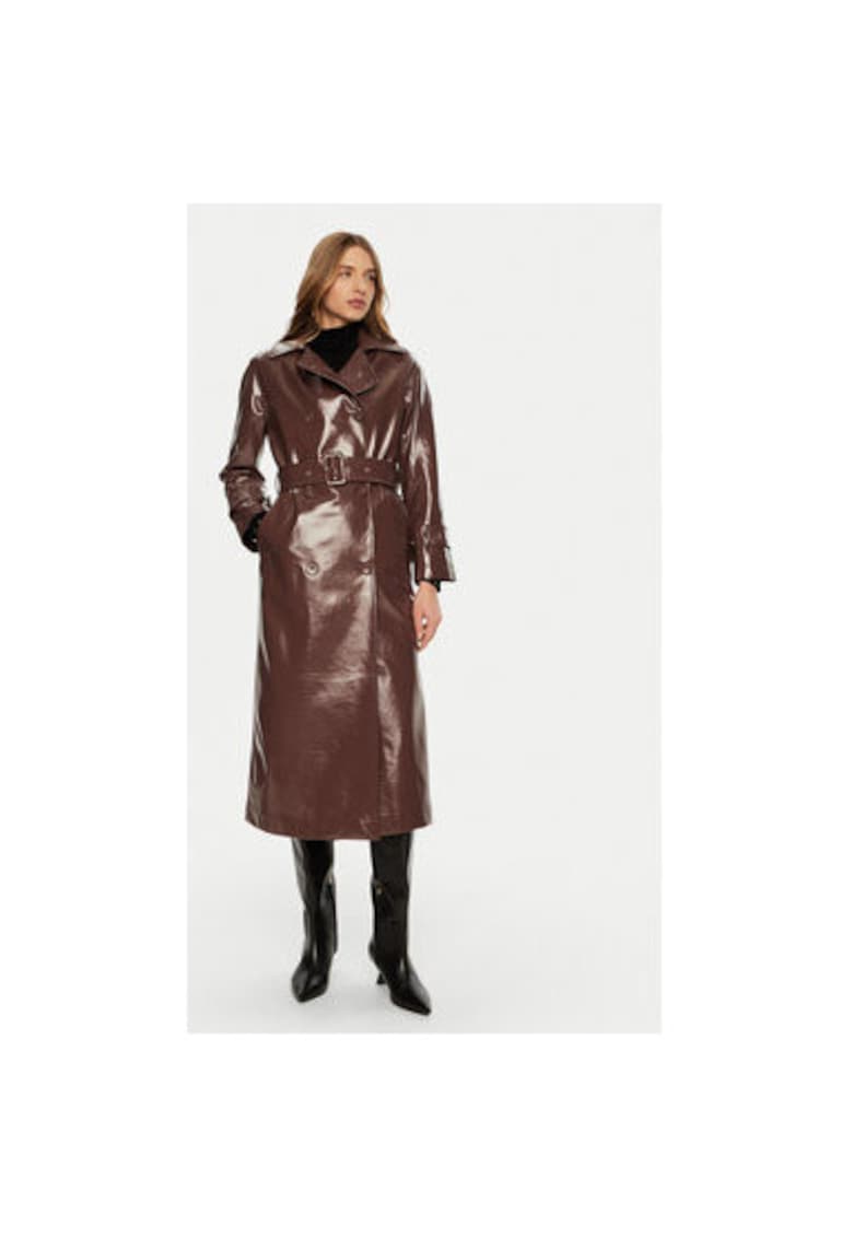 Trench dama - 304991226 - Piele ecologica - Maro