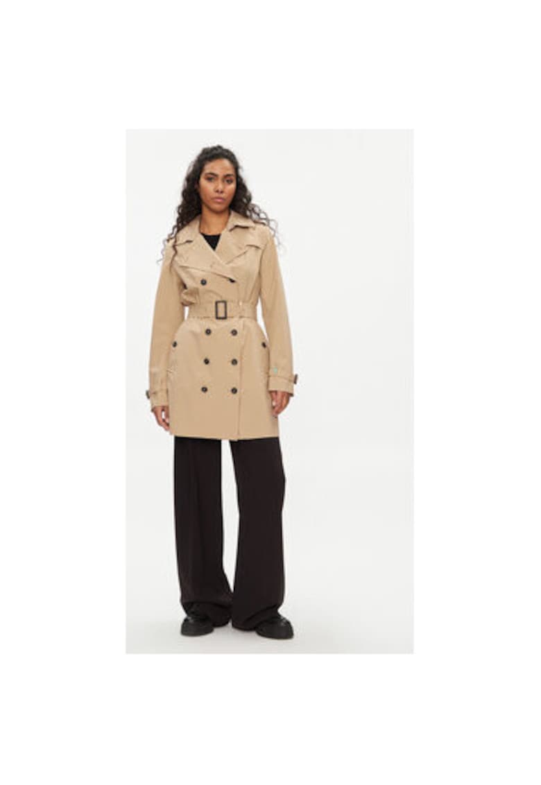 Trench dama - 303902612 - Poliester - Bej - Bej