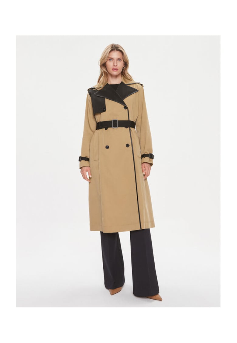 Trench dama - 303659875 - Poliester - Bej - Bej