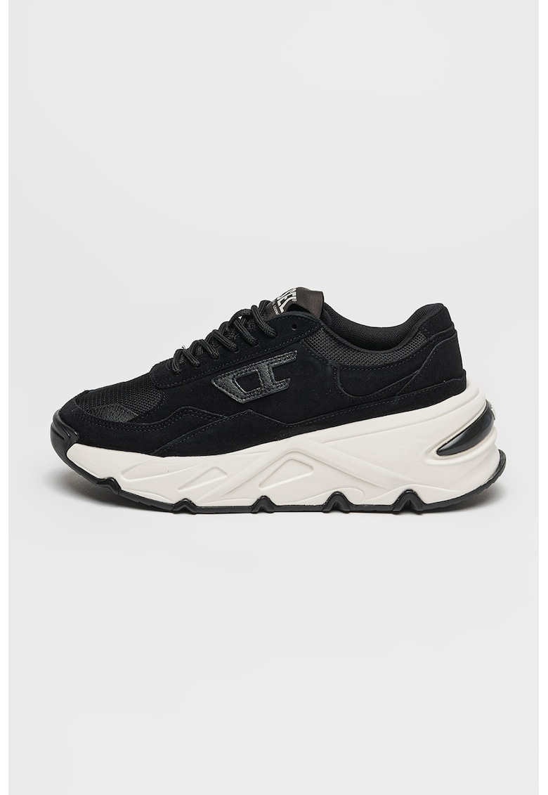 Pantofi sport wedge cu insertii din piele intoarsa Savannah