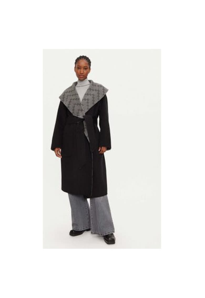 Palton dama - 304175503 - Lana/Poliester - Negru