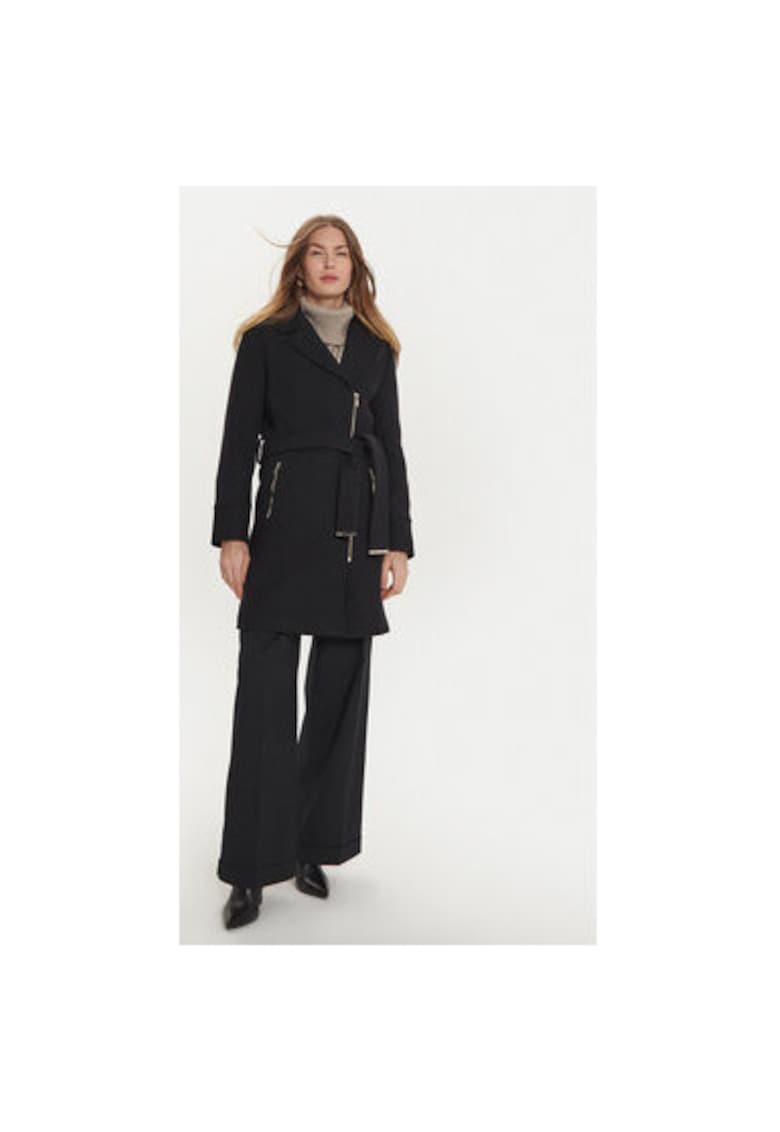 Palton dama - 304479878 - Lana/Poliester - Negru