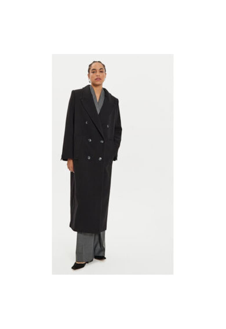 Palton dama - 304213281 - Lana/Poliamida - Negru - Negru