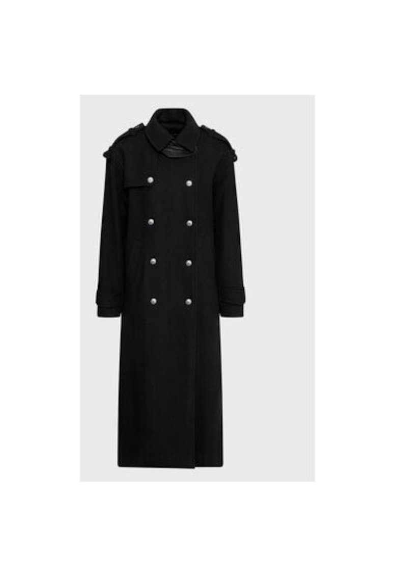 Palton dama - 301372301 - Lana/Poliester reciclat - Negru - Negru