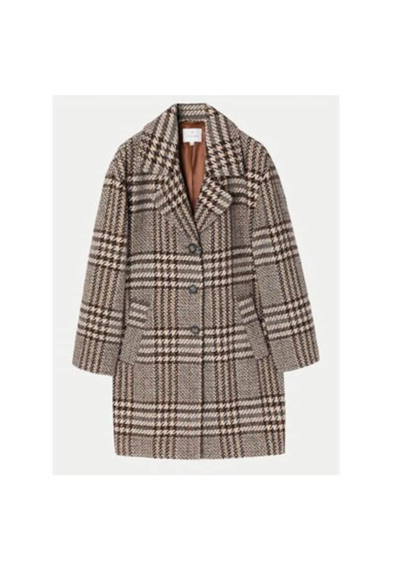 Palton dama -  304752599 - Poliester/Lana - Maro