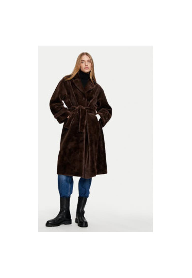 Palton dama - 304801655 - Poliester - Maro