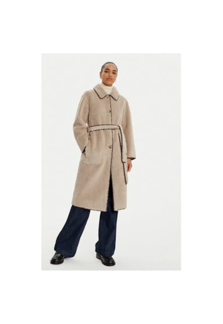 Palton dama - 304524783 - Poliester - Bej Palton dama - 304524783 - Poliester - Bej