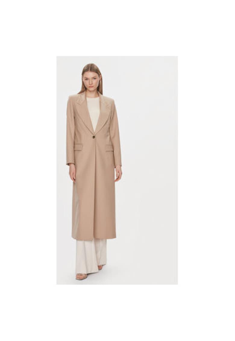 Palton dama - 303619626 - Poliester/Lana - Bej